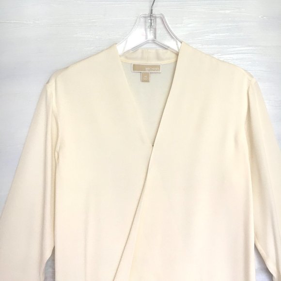 Michael Kors 100% Silk Ivory Wrap Blouse - Picture 2 of 5